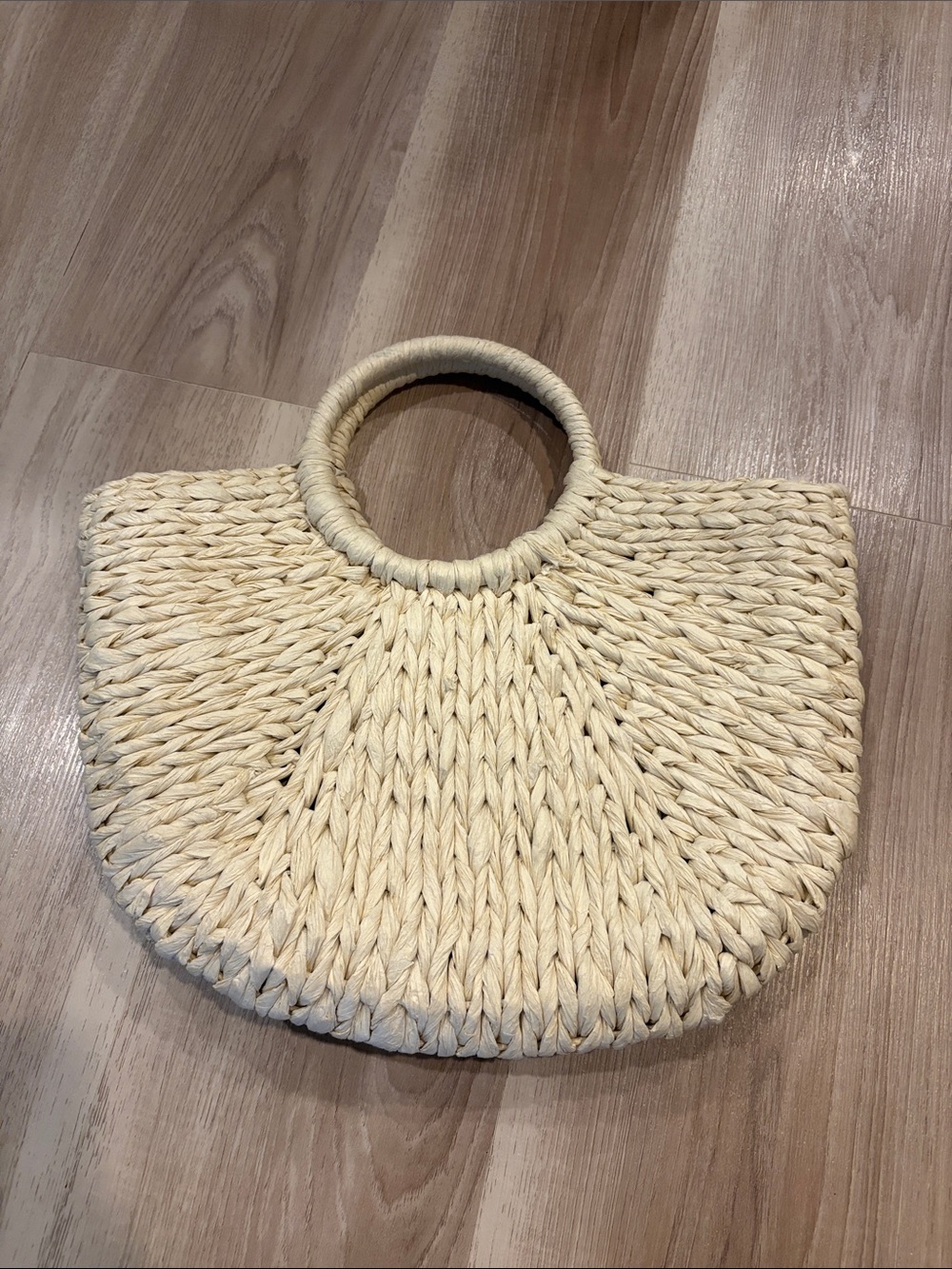 L'OCCITANE Cream Handwoven Round-Handle Tote